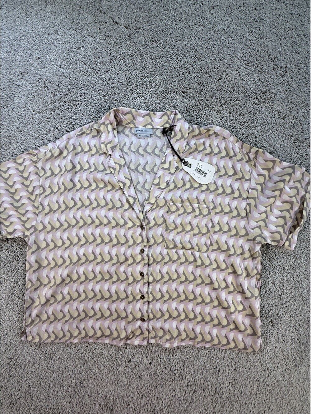prAna Iguala Top Women's Willow Retro Geo Size XL NWT